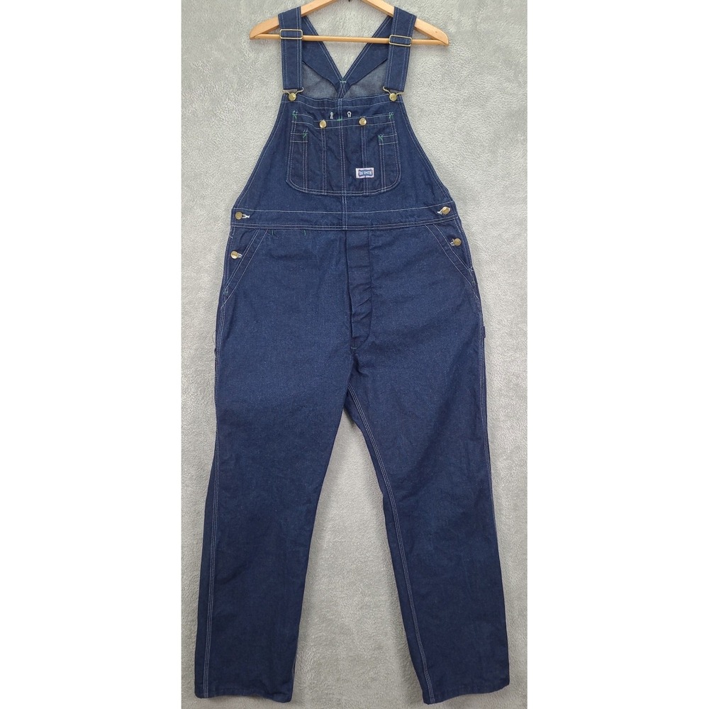 Big Smith Mens Vintage Denim Bib Overalls Dark Wash Made in USA 40x31 Workwear